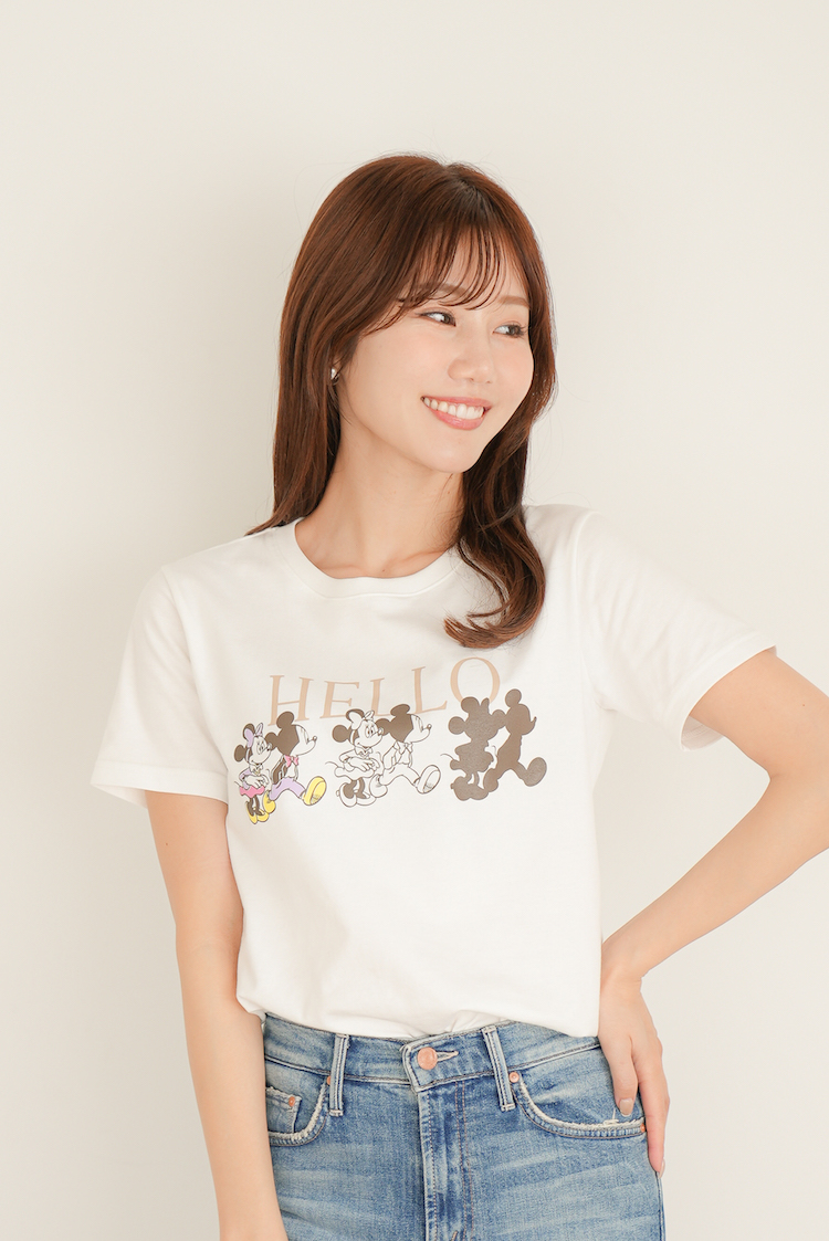 Aprily / 【Disney】ミッキー&ミニーHELLO Tシャツ