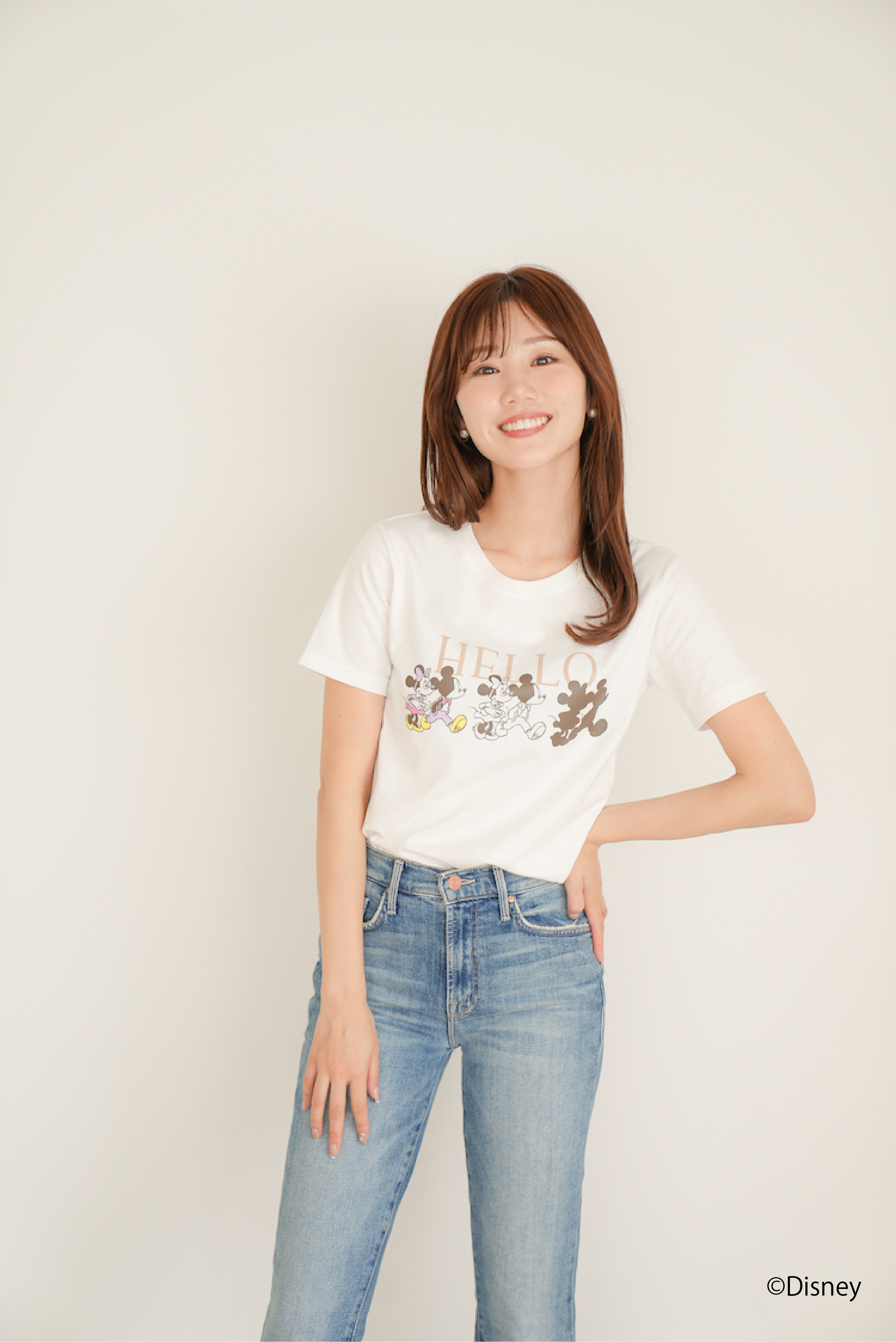 Aprily / 【Disney】ミッキー&ミニーHELLO Tシャツ